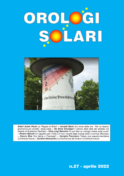 Orologi Solari n 27 abril 2022