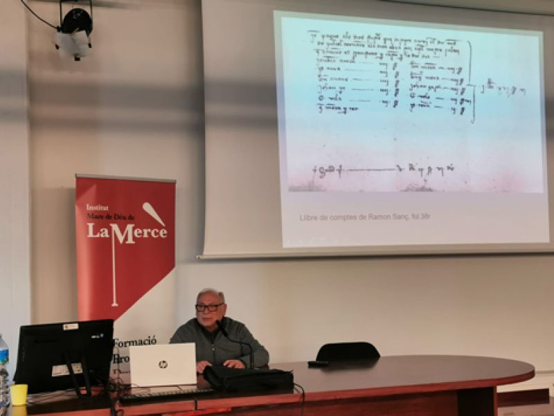 Conferència d'Eduard Farré a l'IES La Mercè